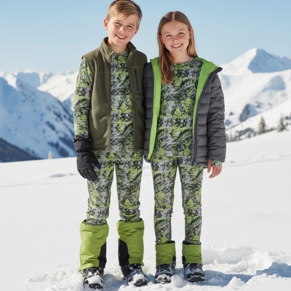 TERRAMAR Kids Thermolator 2.0 Crew Mountain Geo Baselayer‎ Performance Series L